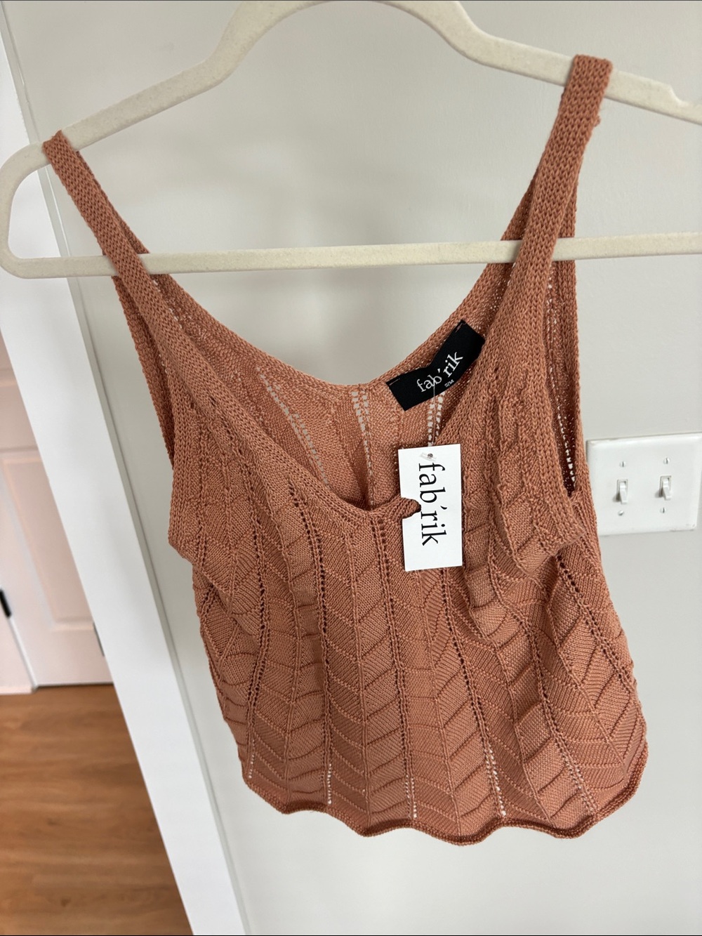 fab'rik Ribbed Knit Rust Tank Top